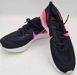 NIKE EPIC REACT FLYKNIT 2 NEGRO-NEGRO-ROSA EXPLOSIÓN-BLANCO - Talla 14 - Imagen 1 de 7