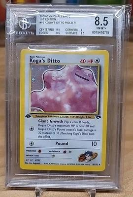 BGS 8.5 NM-MINT+ KOGA'S DITTO #10 1ST EDITION HOLO RARE 2000 GYM CHALLENGE... - Image 1 of 3