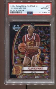 2024-25 Juju Watkins Bowman Chrome U Black Wave #37 PSA 10 GEM come nuovo RC USC - Foto 1 di 2