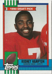 1990 Topps RODNEY HAMPTON Draft Pick #48 RC GIANTS - Bild 1 von 3