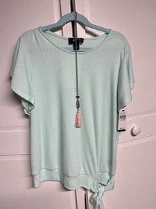 Ally B 💎Girls XL Teal Top With Accent Necklace, New With Tags - Picture 1 of 10