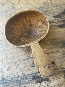 Antique Vintage wood ladle Hand carved probably Scandinavian - Picture 1 of 5