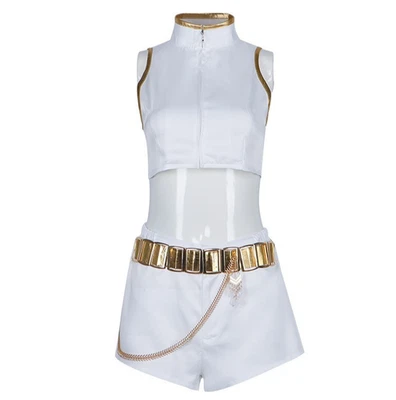 Niñas Niño 8/10 M Kpop Cazador de Demonios Rumi Blanco Dorado Disfraz de Halloween EN MANO Foto 1 de 2