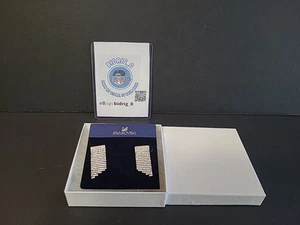 SWAROVSKI MESH STYLE STUD DROP EARRINGS, WHITE CRYSTALS IN GIFT BOX. - Picture 1 of 4