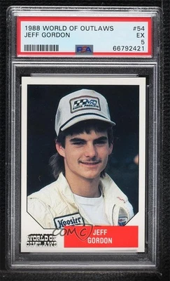 1988 World of Outlaws Red Back Jeff Gordon #46 PSA 5 HOF - Image 1 of 2