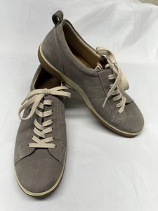 Ecco Women’s Gray Vegetable Tanned Sneakers Lace Up Shoes Size 39 or 8/8.5 US - Picture 1 of 8