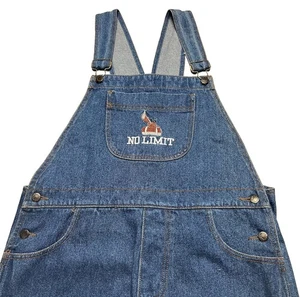 NOS No Limit Denim Jeans Overalls Embroidered Rare Master P Sz S/M Y2K JNCO 90s - Picture 1 of 10