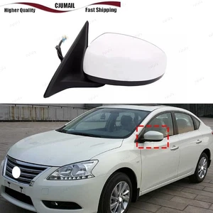 For Nissan Sentra 2006-2012 White Left Driver Side Rearview Mirror Assembly 3Pin - Picture 1 of 10