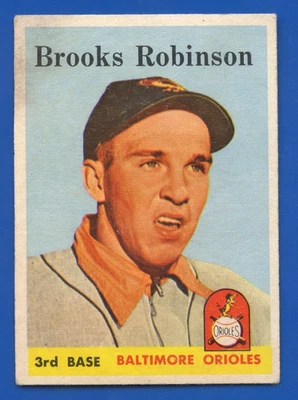 1958 Topps #307 Brooks Robinson Balt. Orioles HOF EX, sin pliegues (mancha de suciedad) Foto 1 de 2