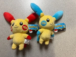Pokémon Center Plusle and Minun Plush Set of 2 2017 NWT. CLEAN - Picture 1 of 7
