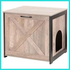 Caja de arena para gatos muebles ocultos, recinto de caja de arena para gatos, entrada reversible... - Imagen 1 de 9