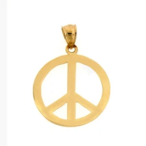14 Karat Gold Peace Zeichen Anhänger - Bild 1 von 2