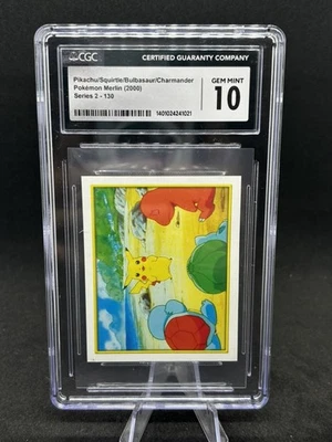 CGC 10 Pikachu/Squirtle/Bulbasaur/Charmander 2000 Series 2 - English #130 Mint🔥 - Image 1 of 2