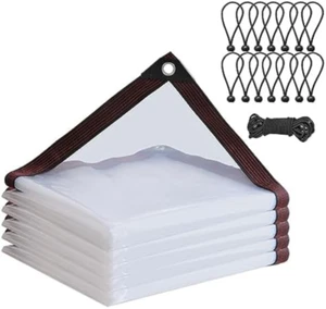 Telone trasparente con occhielli 2 x 3 m, impermeabile, parapioggia, telo multiu - Foto 1 di 1
