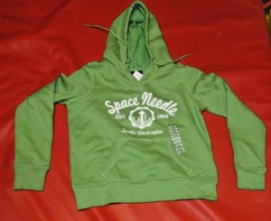 NEW CHILD LARGE GREEN SPACE NEEDLE HOODIE SWEATSHIRT NEVER WORN - Picture 1 of 3