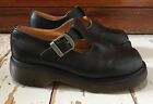 Vintage Dr Martens 8334 T Bar Black Leather Chunky Heeled Shoes Size U.K. 7