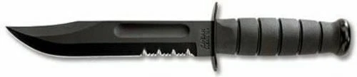 KA-BAR 1214 Full Size Serrated Edge Fighting Knife - Black