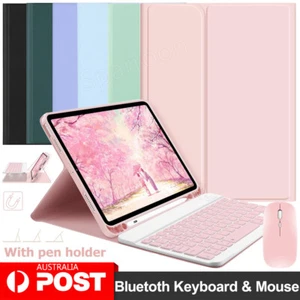Bluetooth Keyboard Case Cover With Mouse For iPad 5/6/7/8th/9th Gen Air 5 4 Pro - Picture 1 of 78