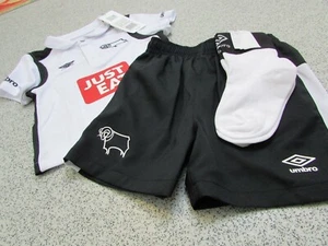 Official Umbro Derby County Unisex Kids Home Kit 2016/17, Size: 2-3 Years - Picture 1 of 8