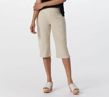Denim & Co. Active Tall Duo Skimmer Pants with Pockets Women's Sz 2XT Beige