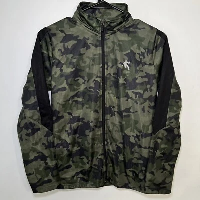 Chaqueta And1 Cremallera Completa Jóvenes Niños Talla L Grande 10/12 Verde Ejército Camuflaje Logo Foto 1 de 4