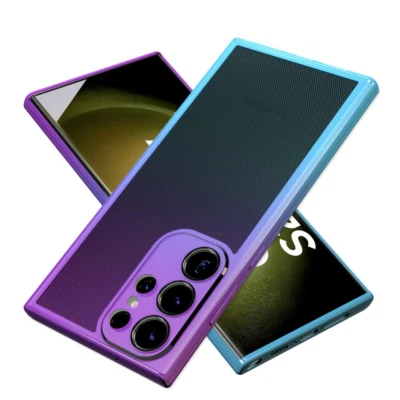 Custodia per Samsung S22 ULTRA Viola Blu Trasparente e Protezione Fotocamere - Immagine 1 di 3