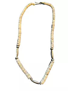 Vintage Tribal Shell Heishi Necklace - Mother's Keepsake - 9.5" Length - Picture 1 of 4