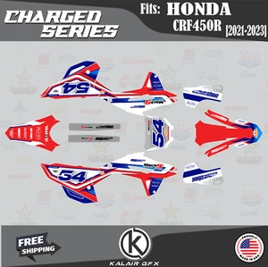 Kit Gráficos para Honda CRF450R CRF 450R (2021-2023) Serie Cargada - ROJO - Imagen 1 de 6
