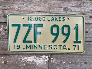 Minnesota License Plate 1971 NEW #7ZF 991 ‘71 MN New, Old Stock - Picture 1 of 2