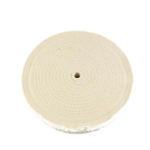 8" x 1/2" Arbor Hole - 60 Ply Spiral Sewn Polishing Muslin Cotton Buffing Wheel - Picture 1 of 2