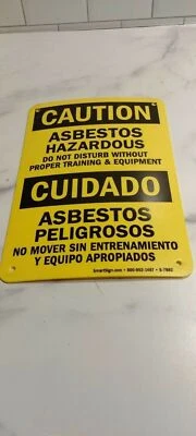 CAUTION/ ASBESTOS /HAZARD WITHOUT TRAINING /Vinyl Sign/ 10IN.L x 7IN.W - Image 1 of 4