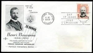 Canada 485 Henri Bourassa FDC Rosecraft cachet - Picture 1 of 1