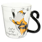  Glass Cat Coffee Cup Office Aniaml Tail Mug Cute Cups for Lovers