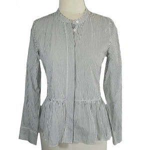 Madewell marineblau gestreiftes Schößchen Button Up Shirt, XS - Bild 1 von 2