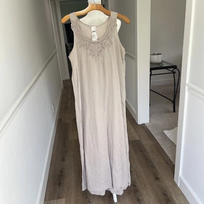 Maxi Vestido La Bikineria Algodón Sin Mangas Talla M Neutro Marrón Gris Ligero Foto 1 de 4