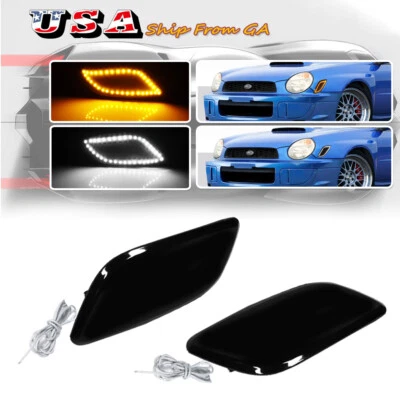 Luces marcadoras laterales DRL de esquina LED ahumadas para 02-03 Subaru Impreza RS / TS / WRX Foto 1 de 4
