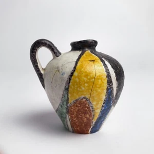 Extra kleine deutsche Ruscha Keramik Henkel Kanne Vase repariert Vintage 2,75"h - Bild 1 von 7