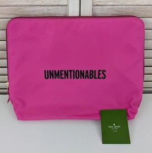 Kate Spade Bon Voyage SnapDragon Pink Unmentionables Lingerie Zip Bag 14.25"x12" - Picture 1 of 14