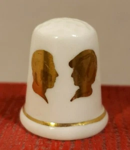 Vintage Lysander Thimble Bone China Princess Diana Royal Wedding Silhouettes - Picture 1 of 3