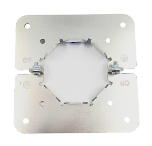 Placa de brida chapa de acero de 2 piezas, galvanizada, fijación de pared para tubos de llenado de pellets - Imagen 1 de 5