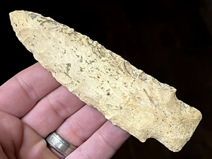 AUSSERGEWÖHNLICHE 4 7/8" ETLEY POINT ILLINOIS PFEILSPITZE AUTHENTISCHES INDISCHES ARTEFAKT AO - Bild 1 von 5