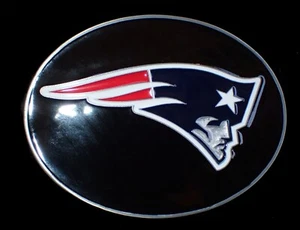 NEW ENGLAND PATRIOTS OVAL LOGO BELT BUCKLE LICENSED SISKIYOU PEWTER & ENAMEL NEW - Picture 1 of 2