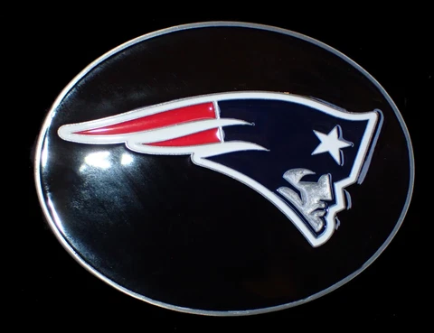 NEW ENGLAND PATRIOTS OVAL LOGO BELT BUCKLE LICENSED SISKIYOU PEWTER & ENAMEL NEW Cover