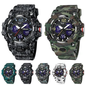SMAEL Digital Wristwatches Military Men's Sports Watch Waterproof Analog Quartz - Picture 1 of 16