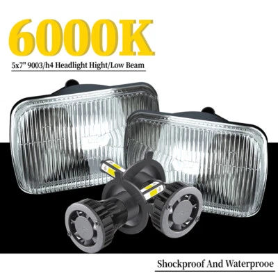 Par de faros LED de haz alto/bajo blancos de 5x7" 7x6" para Honda Accord 1986-1989 Foto 1 de 4