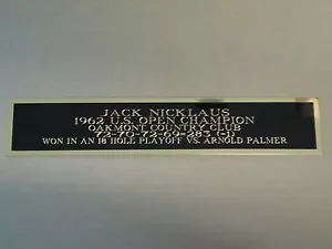 Jack Nicklaus Typenschild für eine 1962 US Open Golf Flagge / Ball Vitrine 1,5X6 - Bild 1 von 12