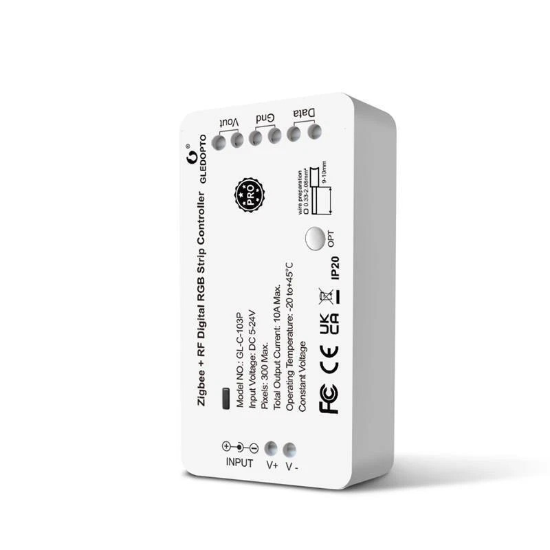 Gledopto GL-C-103P ZigBee Pro Controlador De Tira LED Digital RGB, DC 5-24V, 10A - Imagen 1 de 1