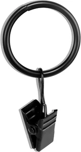 30 PCS 1-Inch Black Clips Curtain Ring for Curtain Rod, This Small Drapery Curta - Picture 1 of 5