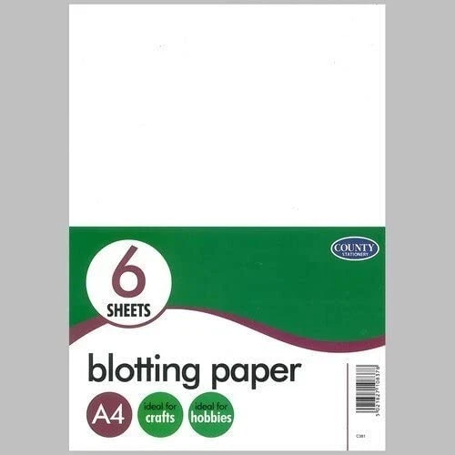 County A4 Blotting Paper 6-Pack Premium Quality Absorbent Sheets - Image 1 of 1