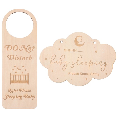 2 Pcs Do Not Disturb Door Hanger Sign Baby Infant Clothes Hangers Sleep